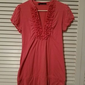Coral v-neck blouse